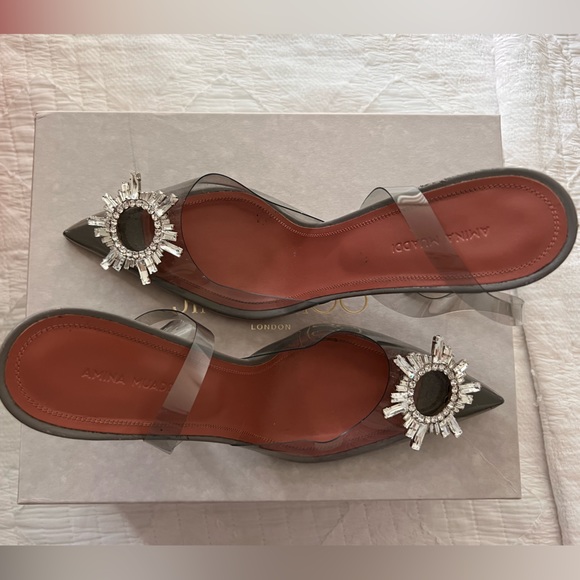 Amina Muaddi Begum Grey Clear glass heel - Picture 5 of 8